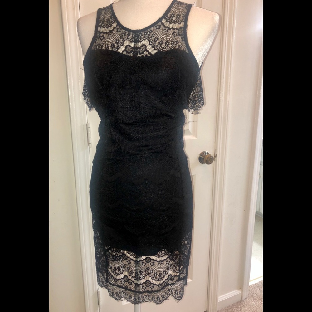 Black lace sultry dress